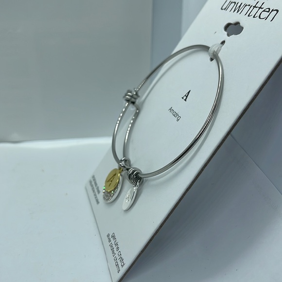 BNWT Unwritten A bracelet genuine Crystal Adjustable Bracelet - Picture 6 of 6